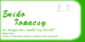 eniko kopacsy business card